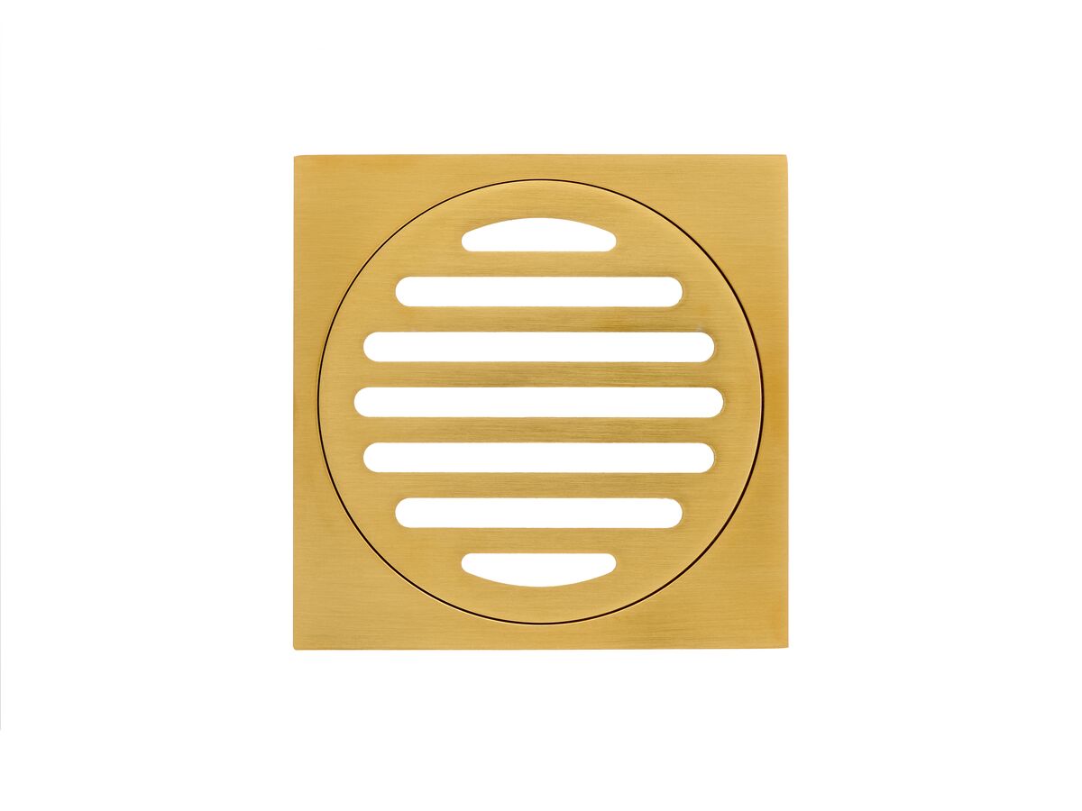 Reece Mizu Drift Brass Trapscrew Grate Square 100mm Brushed Gold