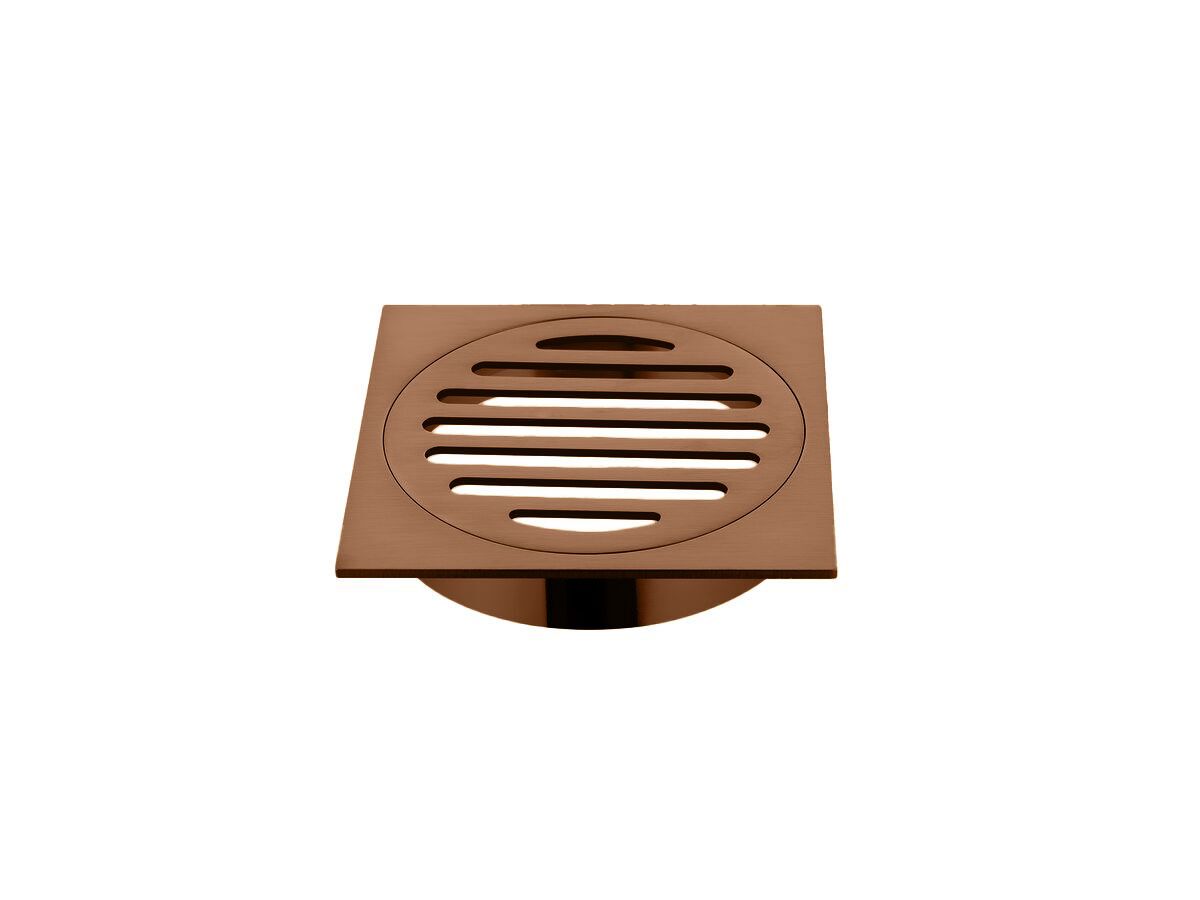 reece Mizu Drift Brass Trapscrew Grate Square 100mm Brushed Bronze