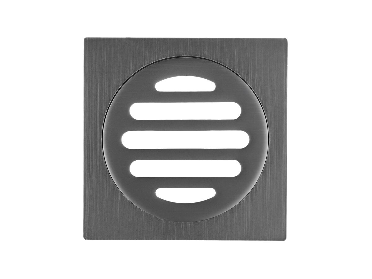 Reece Mizu Drift Brass Trapscrew Grate Square 80mm Brushed Gunmetal