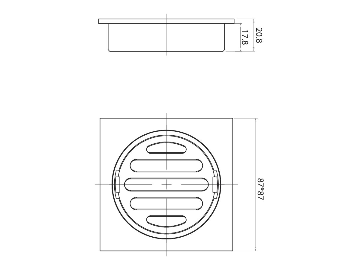 Reece Mizu Drift Brass Trapscrew Grate Square 80mm Brushed Bronze