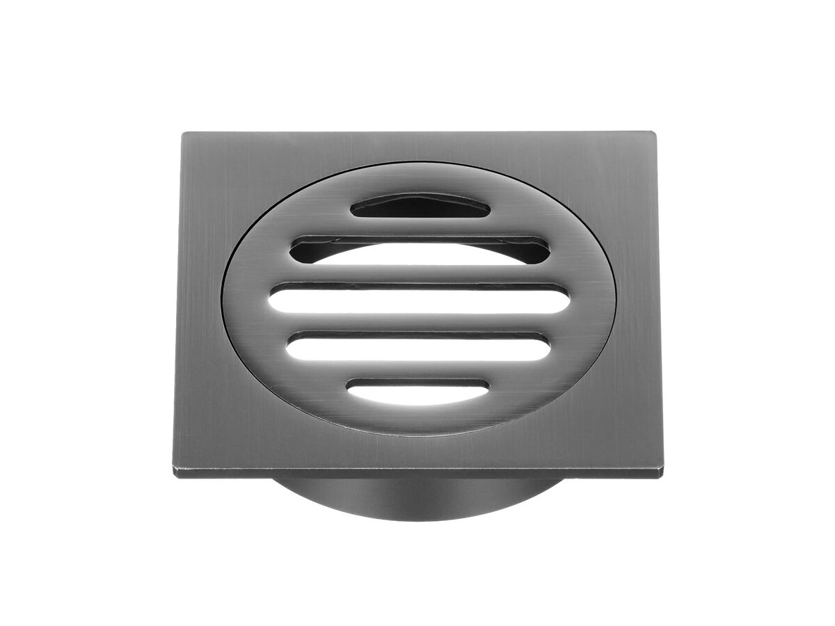 reece Mizu Drift Brass Trapscrew Grate Square 80mm Brushed Gunmetal