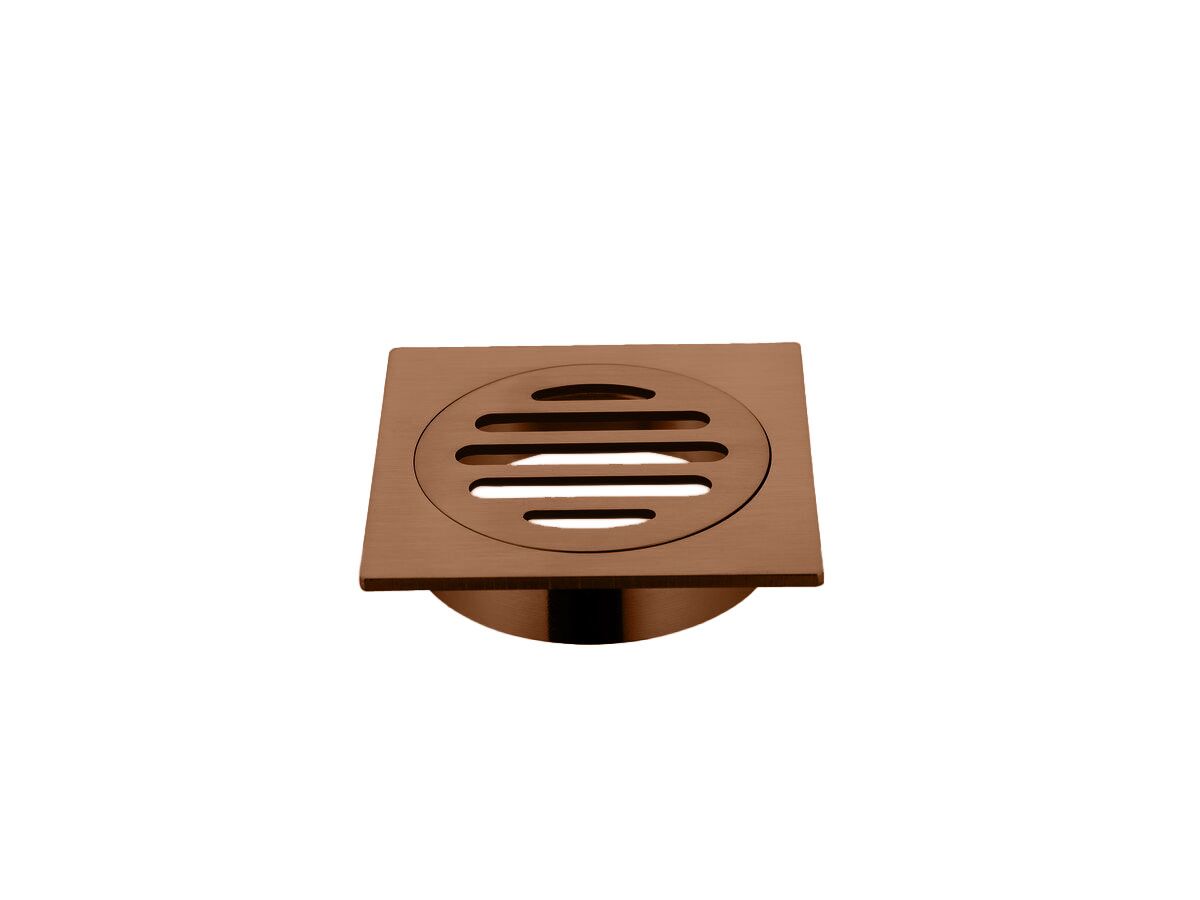 reece Mizu Drift Brass Trapscrew Grate Square 80mm Brushed Bronze