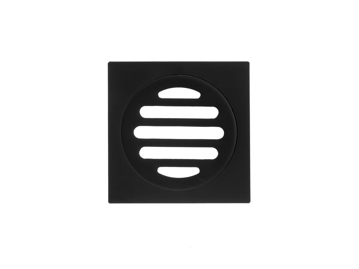 Reece Mizu Drift Brass Trapscrew Grate Square 80mm Matte Black
