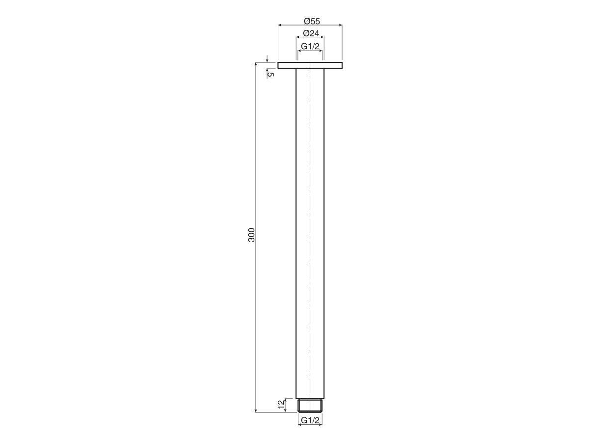 Reece Mizu Drift Ceiling Shower Arm Only 300mm White
