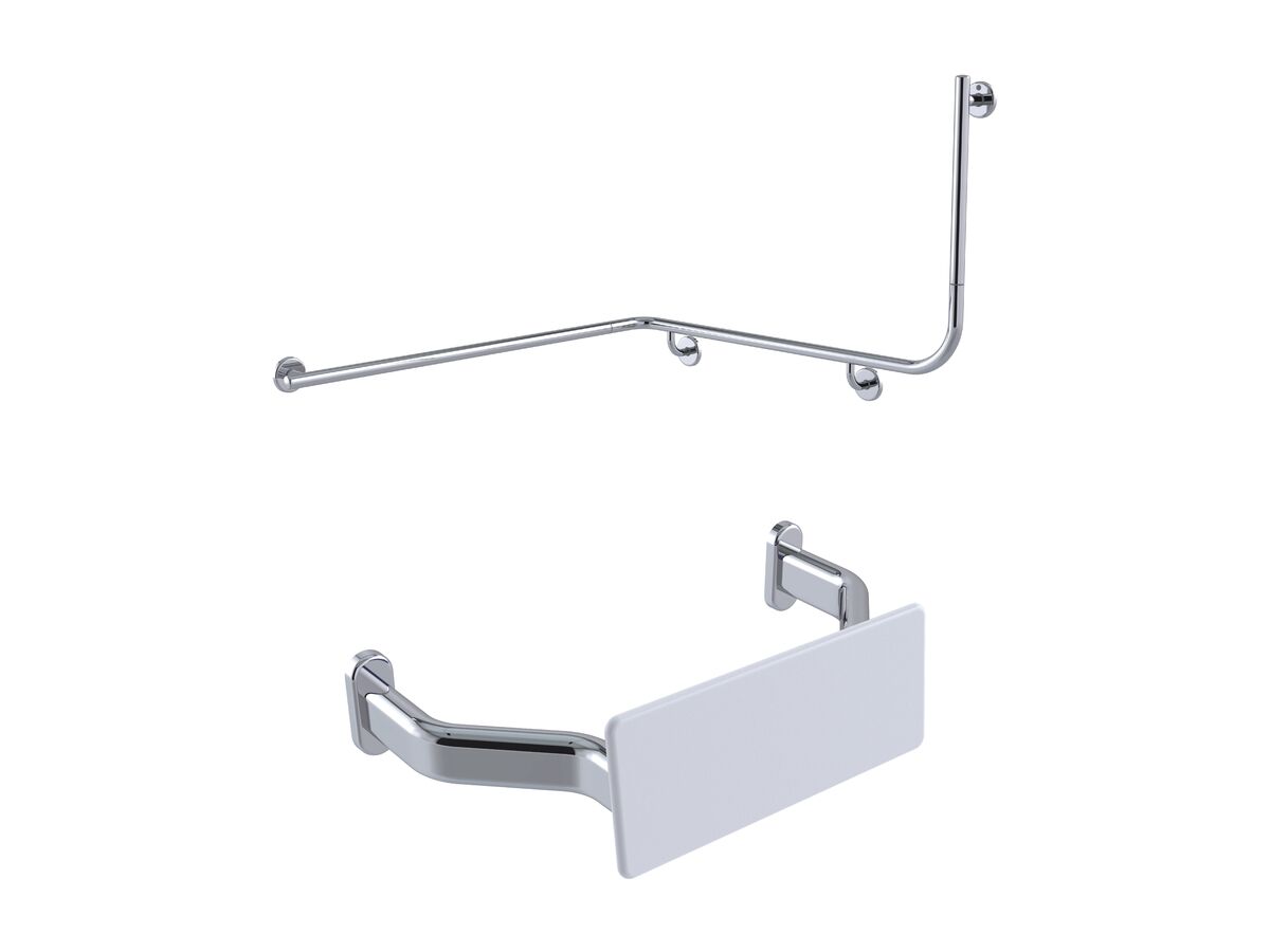 reece Mizu Drift Continuous Accessible WC Kit Left Hand Polished Stainless Steel
