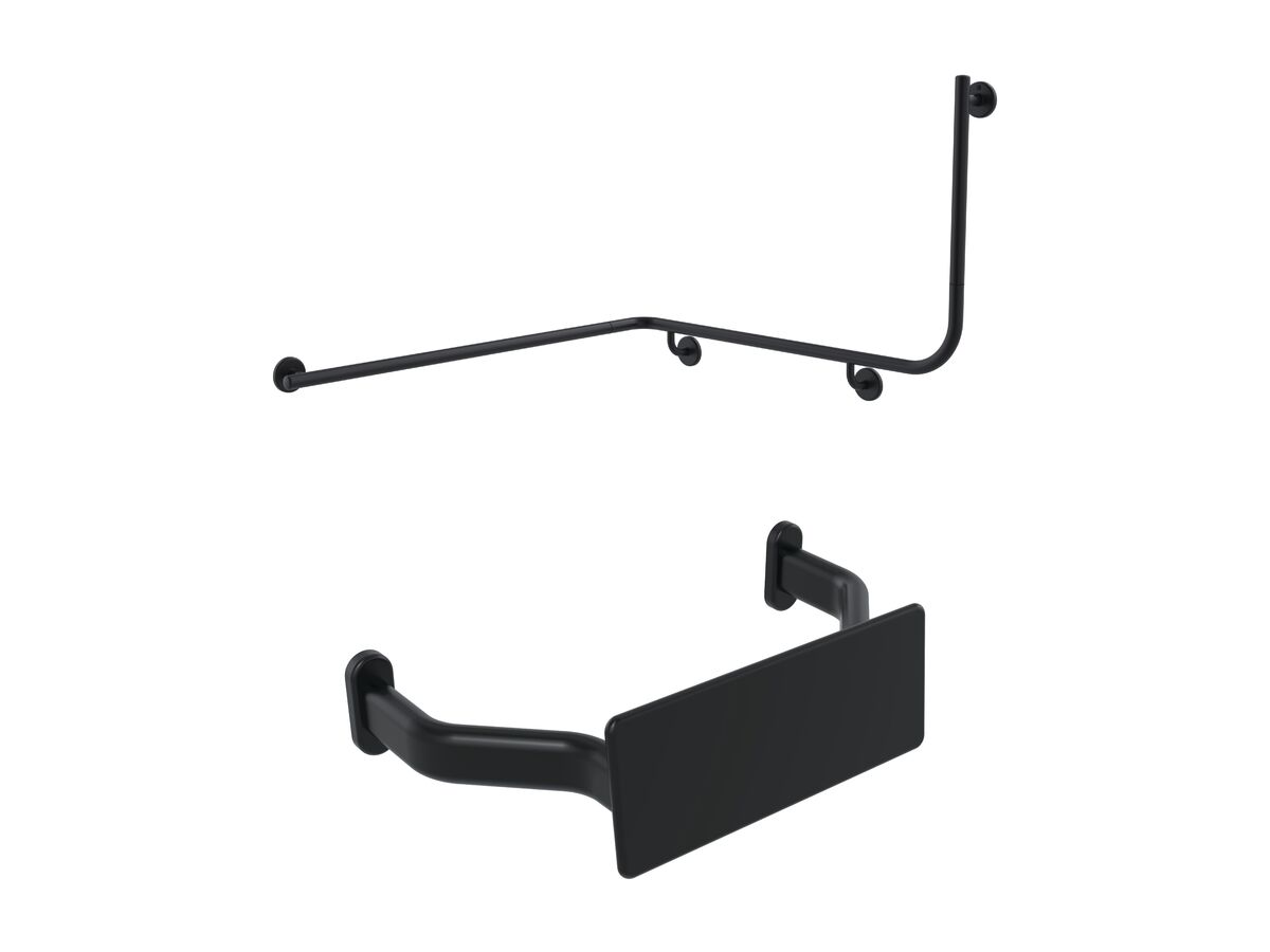 reece Mizu Drift Continuous Accessible WC Kit Left Hand Matte Black