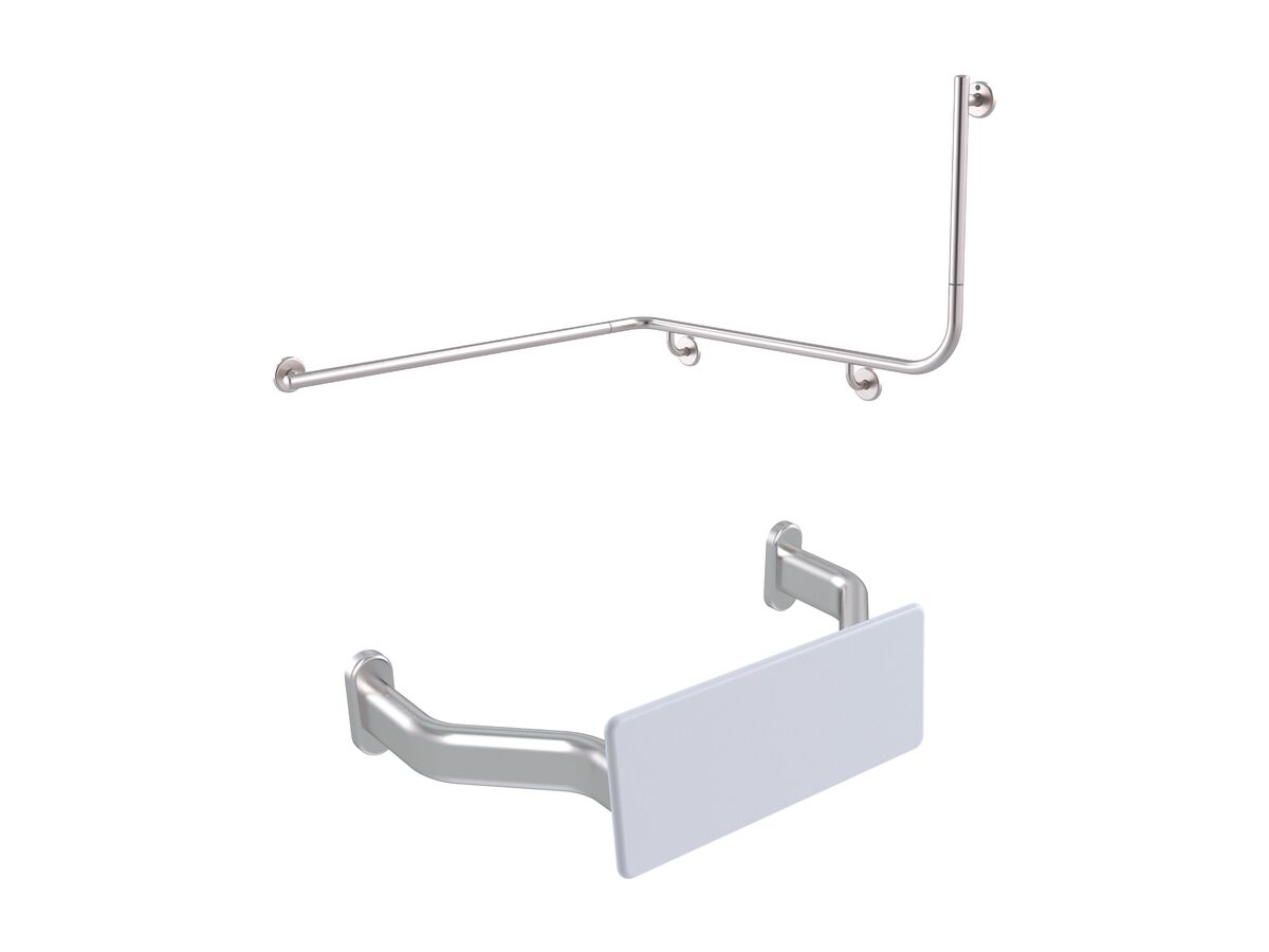 reece Mizu Drift Continuous Accessible WC Kit Left Hand Brushed Stainless Steel