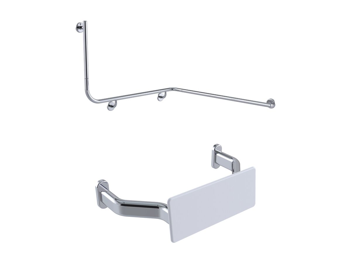 reece Mizu Drift Continuous Accessible WC Kit Right Hand Polished Stainless Steel