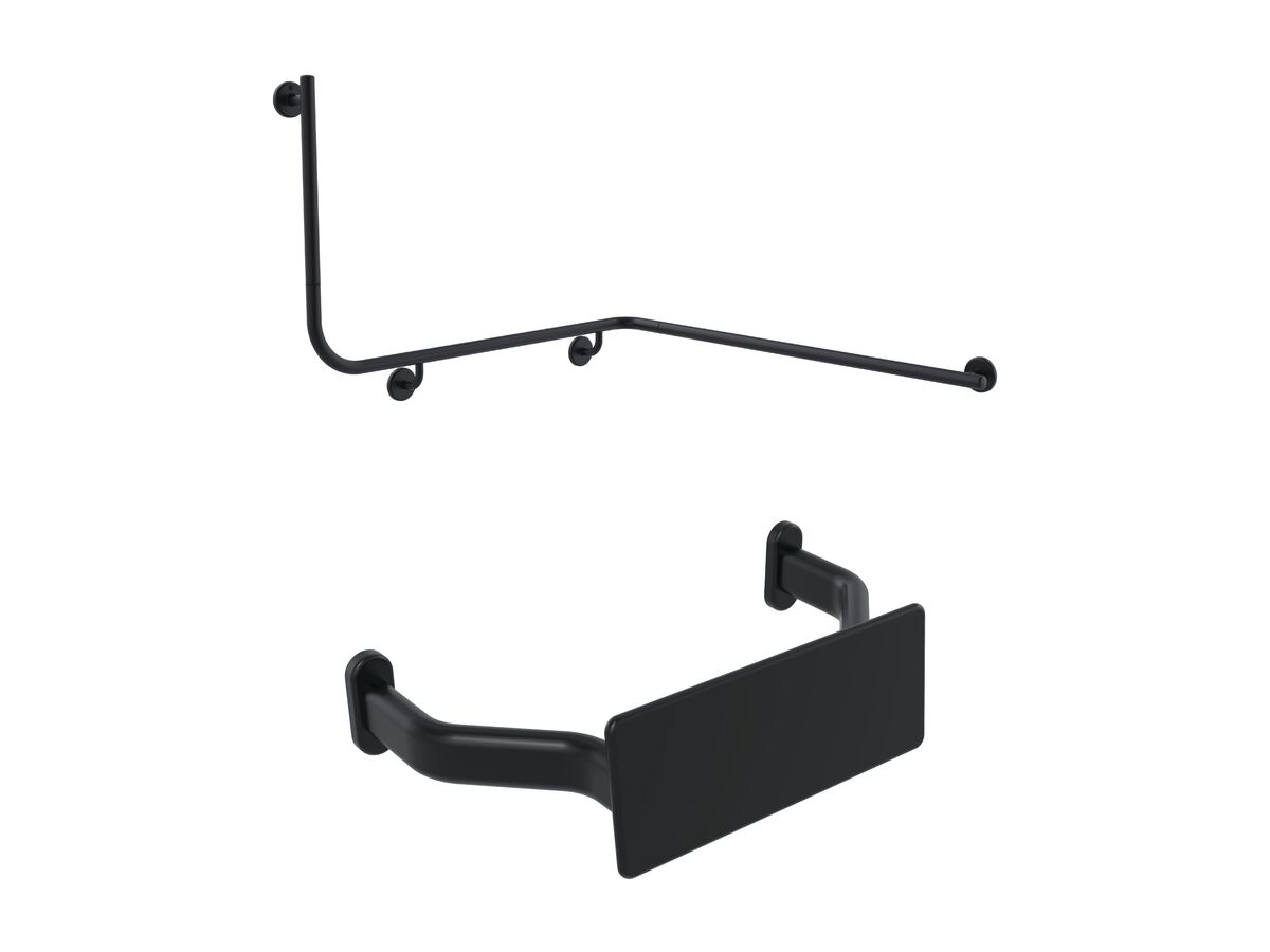 reece Mizu Drift Continuous Accessible WC Kit Right Hand Matte Black