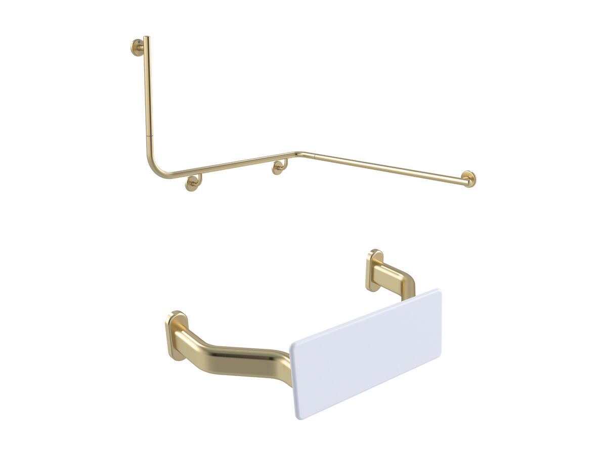 reece Mizu Drift Continuous Accessible WC Kit Right Hand Brushed Brass