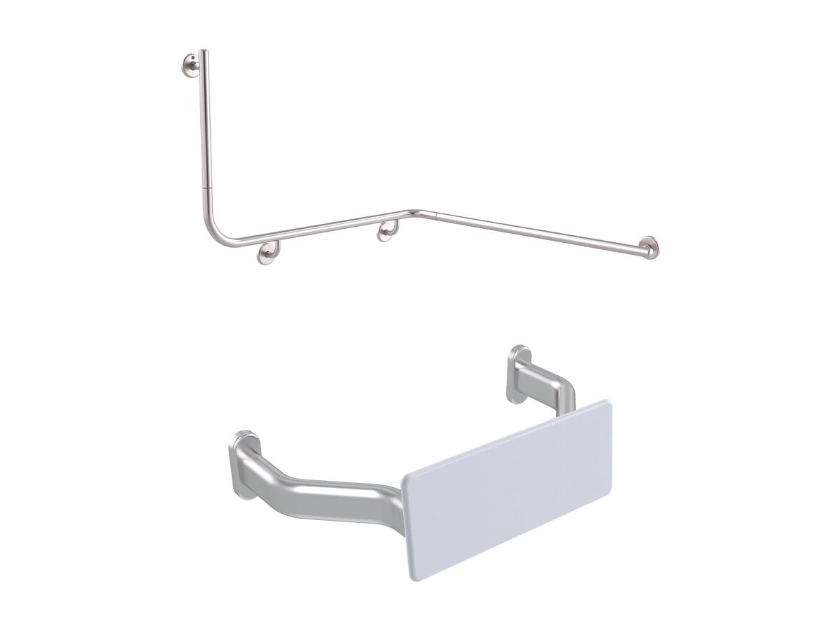 reece Mizu Drift Continuous Accessible WC Kit Right Hand Brushed Stainless Steel