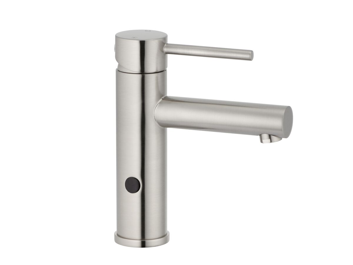 reece Mizu Drift Dual Function Sensor Basin Mixer Brushed Nickel - Mains Powered (6 Star)