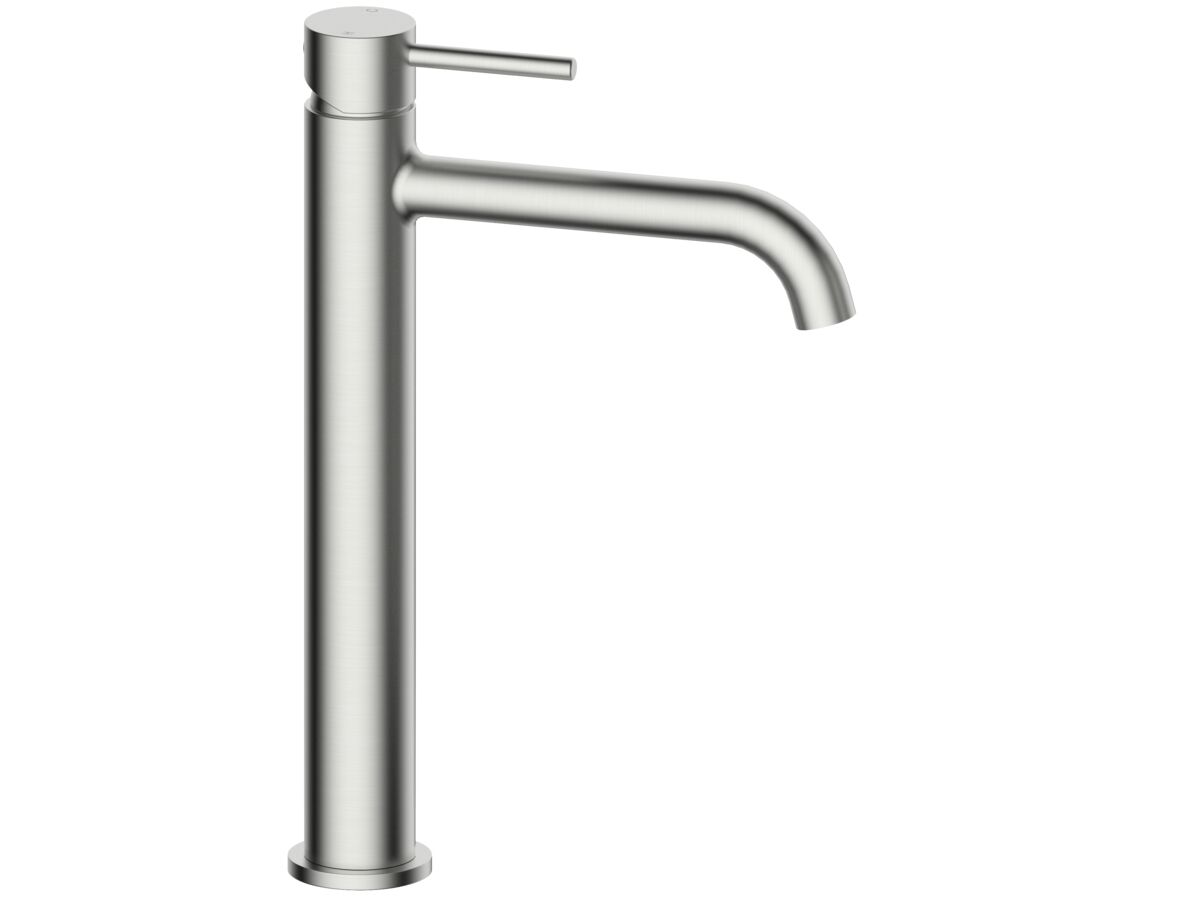 reece Mizu Drift Extended Basin Mixer Curved Spout Brushed Nickel (6 Star) Lead Free