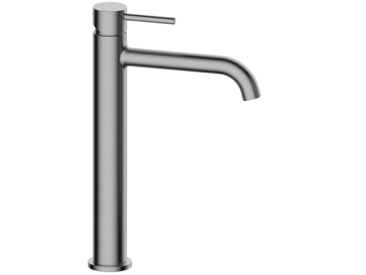 reece Mizu Drift Extended Basin Mixer Curved Spout Brushed Gunmetal (6 Star) Lead Free