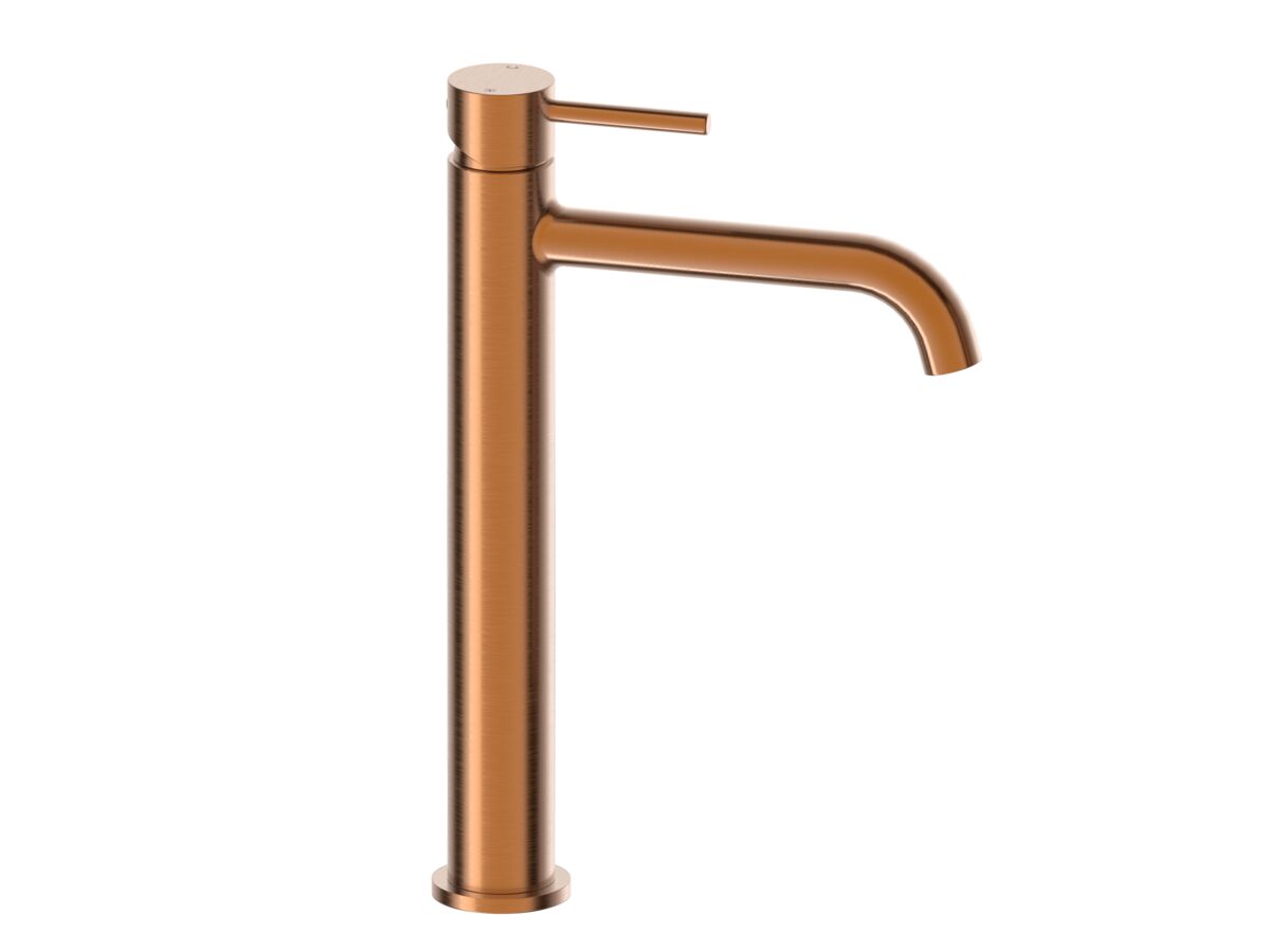 Reece Mizu Drift Extended Basin Mixer Curved Spout Brushed Bronze (6 Star) Lead Free