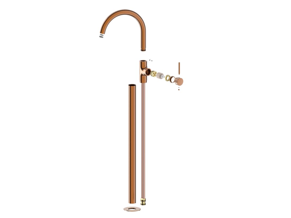 reece Mizu Drift Floor Mounted Bath Mixer Trimset Brushed Bronze