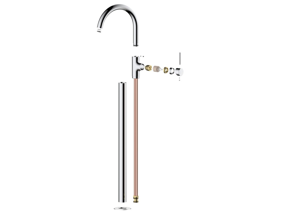 reece Mizu Drift Floor Mounted Bath Mixer Trimset Chrome