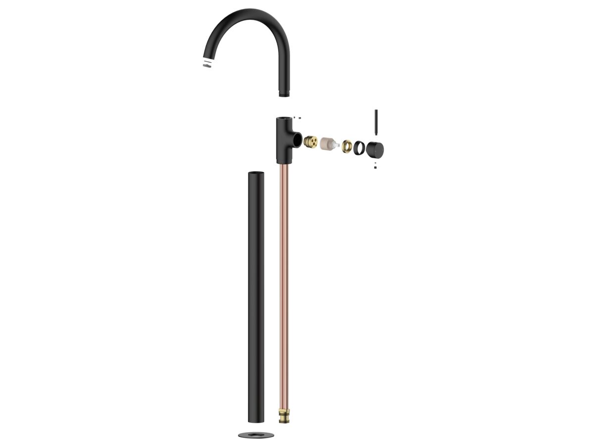 reece Mizu Drift Floor Mounted Bath Mixer Trimset Matte Black