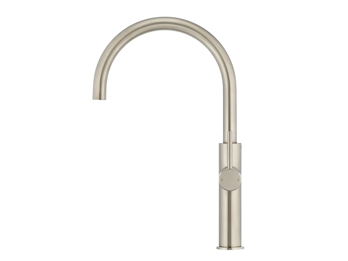 Reece Mizu Drift Gooseneck Sink Mixer Curve Brushed Nickel (5 Star) Lead Free
