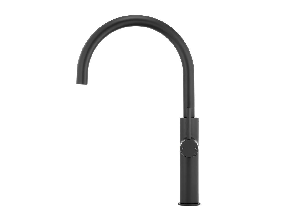 Reece Mizu Drift Gooseneck Sink Mixer Curve Matte Black (5 Star) Lead Free