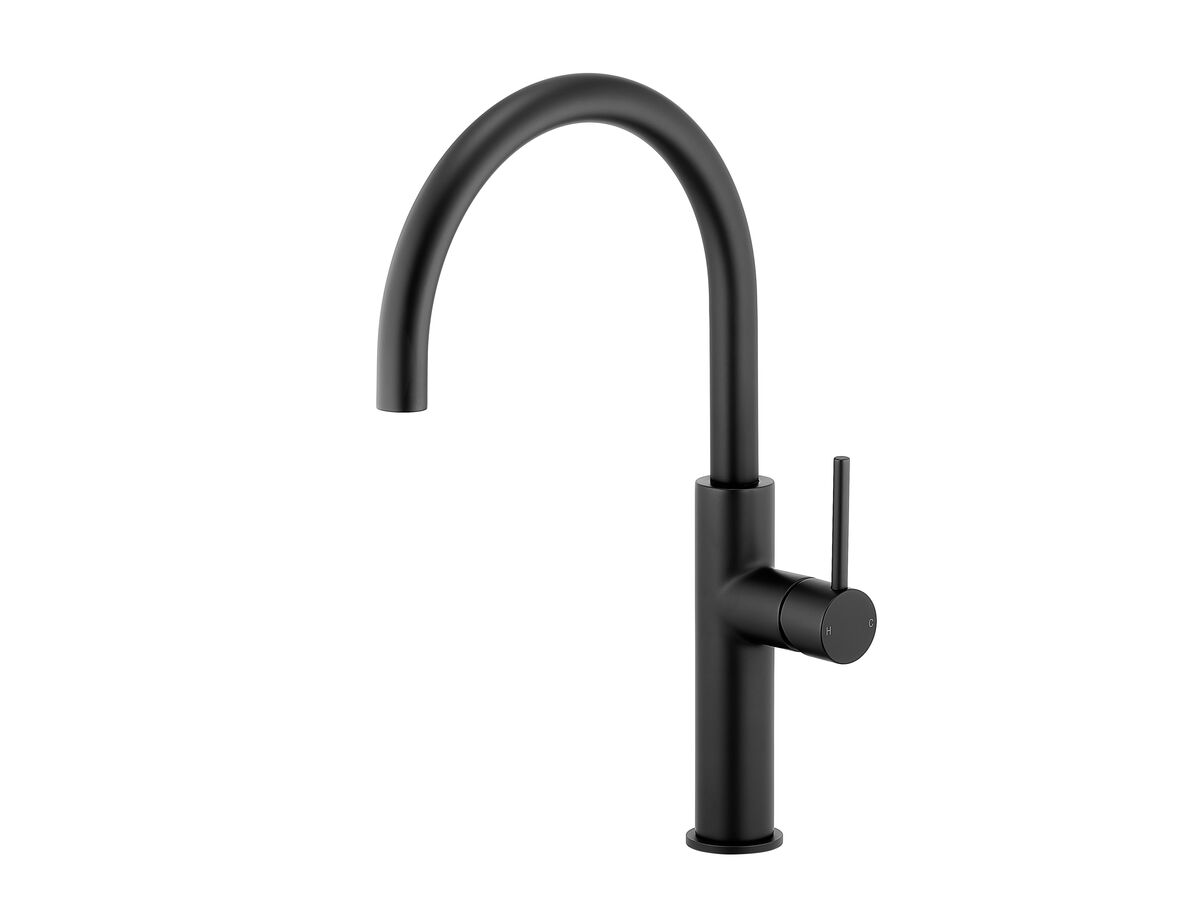 reece Mizu Drift Gooseneck Sink Mixer Curve Matte Black (5 Star) Lead Free