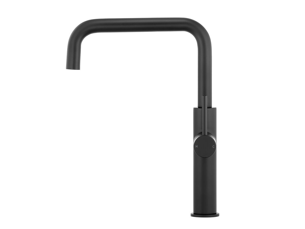Reece Mizu Drift Gooseneck Sink Mixer Tap Square Matte Black (5 Star) Lead Free