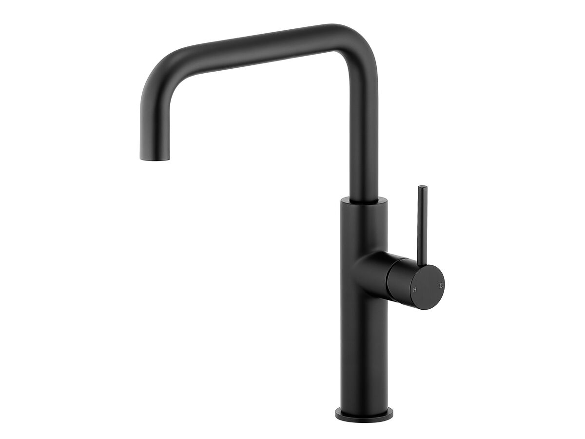 reece Mizu Drift Gooseneck Sink Mixer Tap Square Matte Black (5 Star) Lead Free