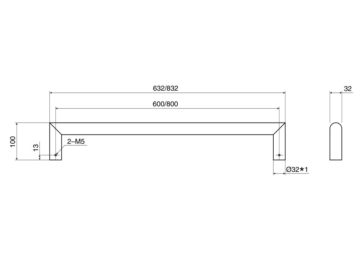 Reece Mizu Drift Heated Towel Rail 630mm (Each) (Less Transformer) Brushed Gunmetal
