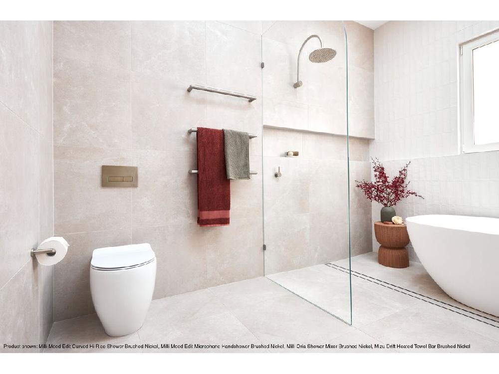 Reece Mizu Drift Heated Towel Rail 830mm (Triple Pack) Brushed Gold PVD