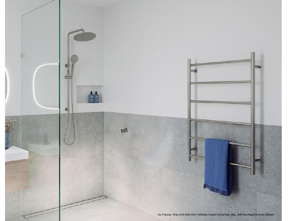 Reece Mizu Drift MK2 750 X 800mm Heated Towel Rail Low Voltage 24V Brushed Stainless Steel