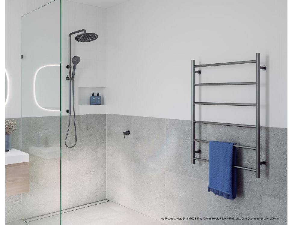 Reece Mizu Drift MK2 750 X 800mm Heated Towel Rail Low Voltage 24V Brushed Gunmetal
