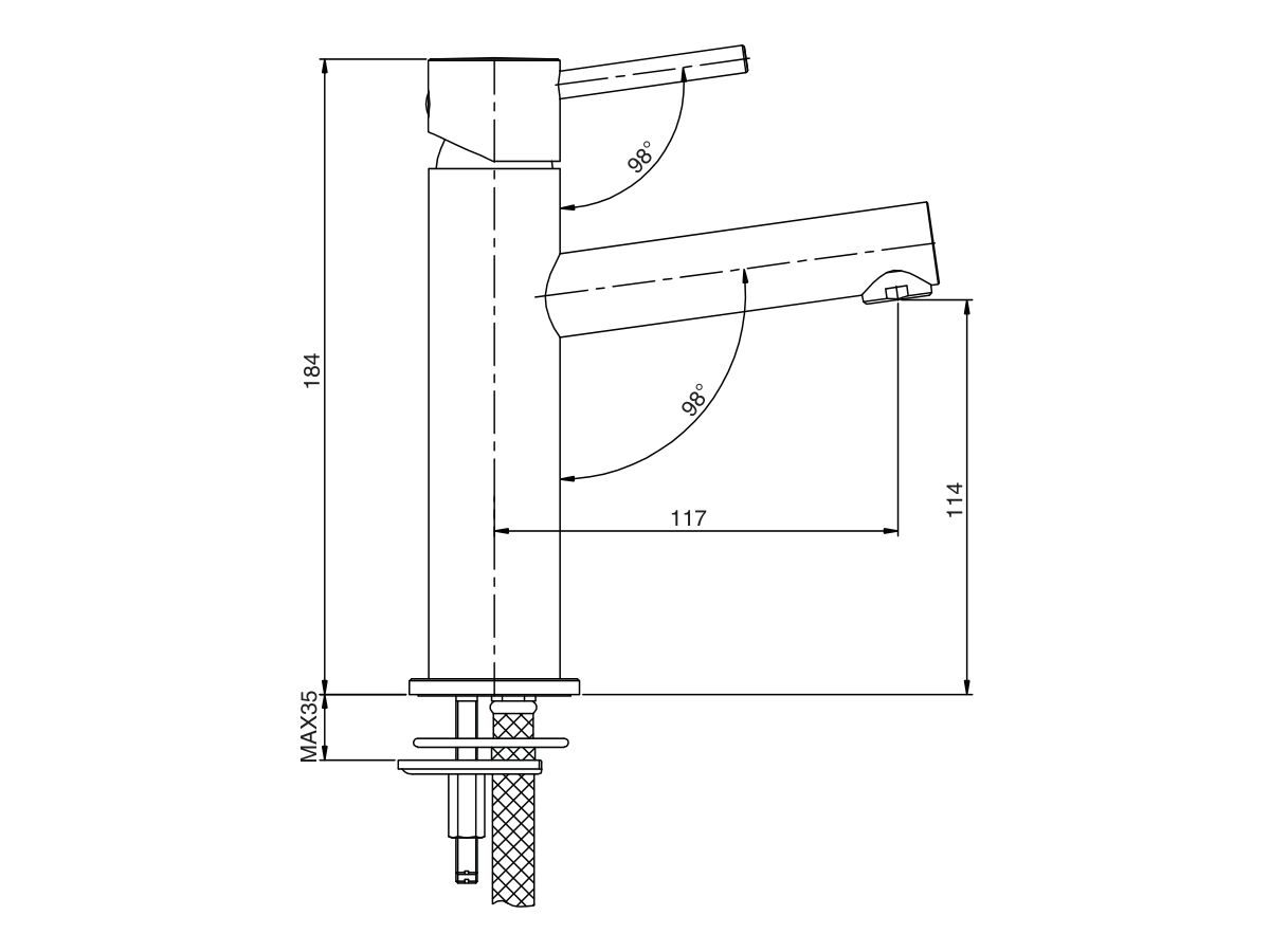 Reece Mizu Drift MK2 Basin Mixer Tap Brushed Gunmetal (5 Star)