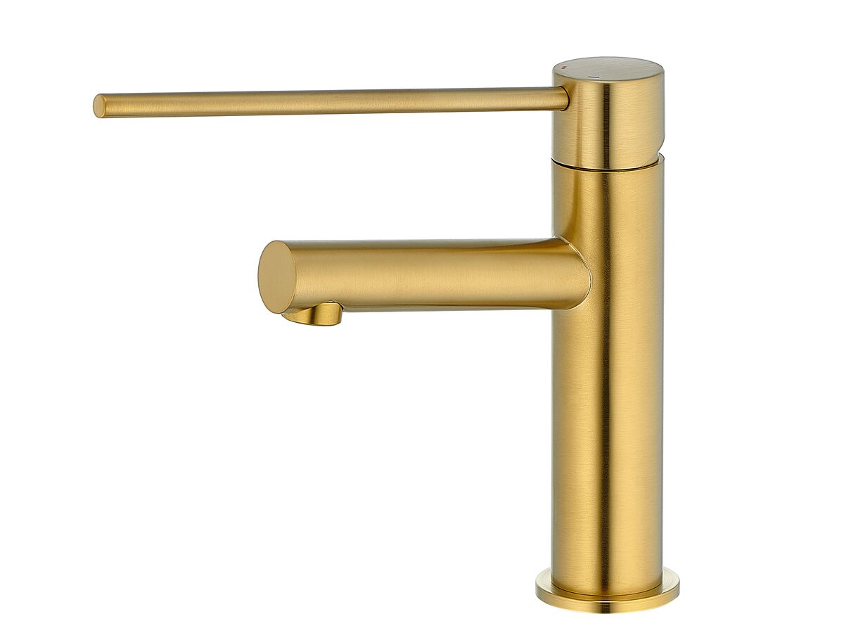 Reece Mizu Drift MK2 Basin Mixer With Extended Lever Tap Brushed Brass (5 Star)