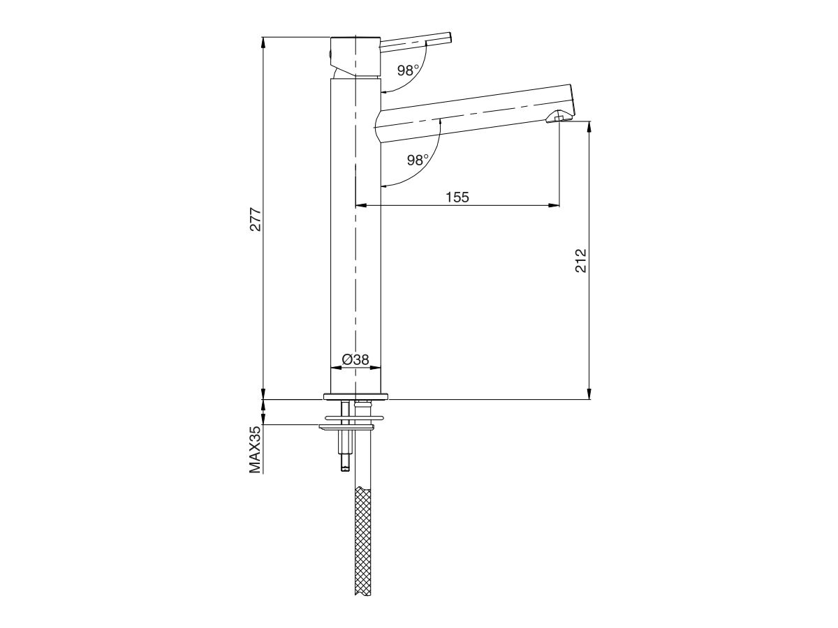 Reece Mizu Drift MK2 Extended Basin Mixer Brushed Brass (5 Star)