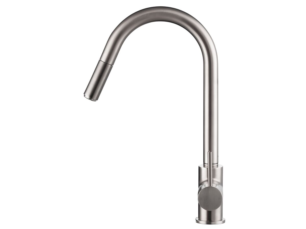 Reece Mizu Drift MK2 Gooseneck Pull Out Sink Mixer Tap Brushed Nickel (4 Star)