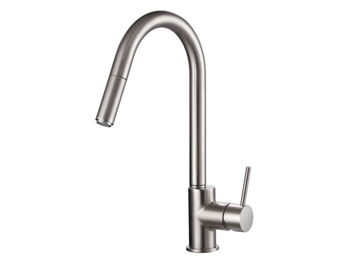 reece Mizu Drift MK2 Gooseneck Pull Out Sink Mixer Tap Brushed Nickel (4 Star)