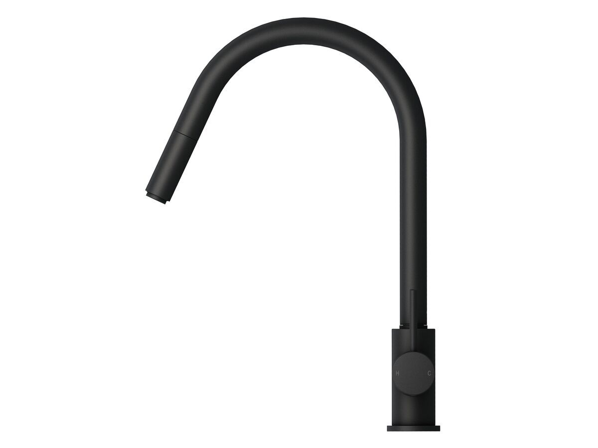 Reece Mizu Drift MK2 Gooseneck Pull Out Sink Mixer Tap Matte Black (4 Star)