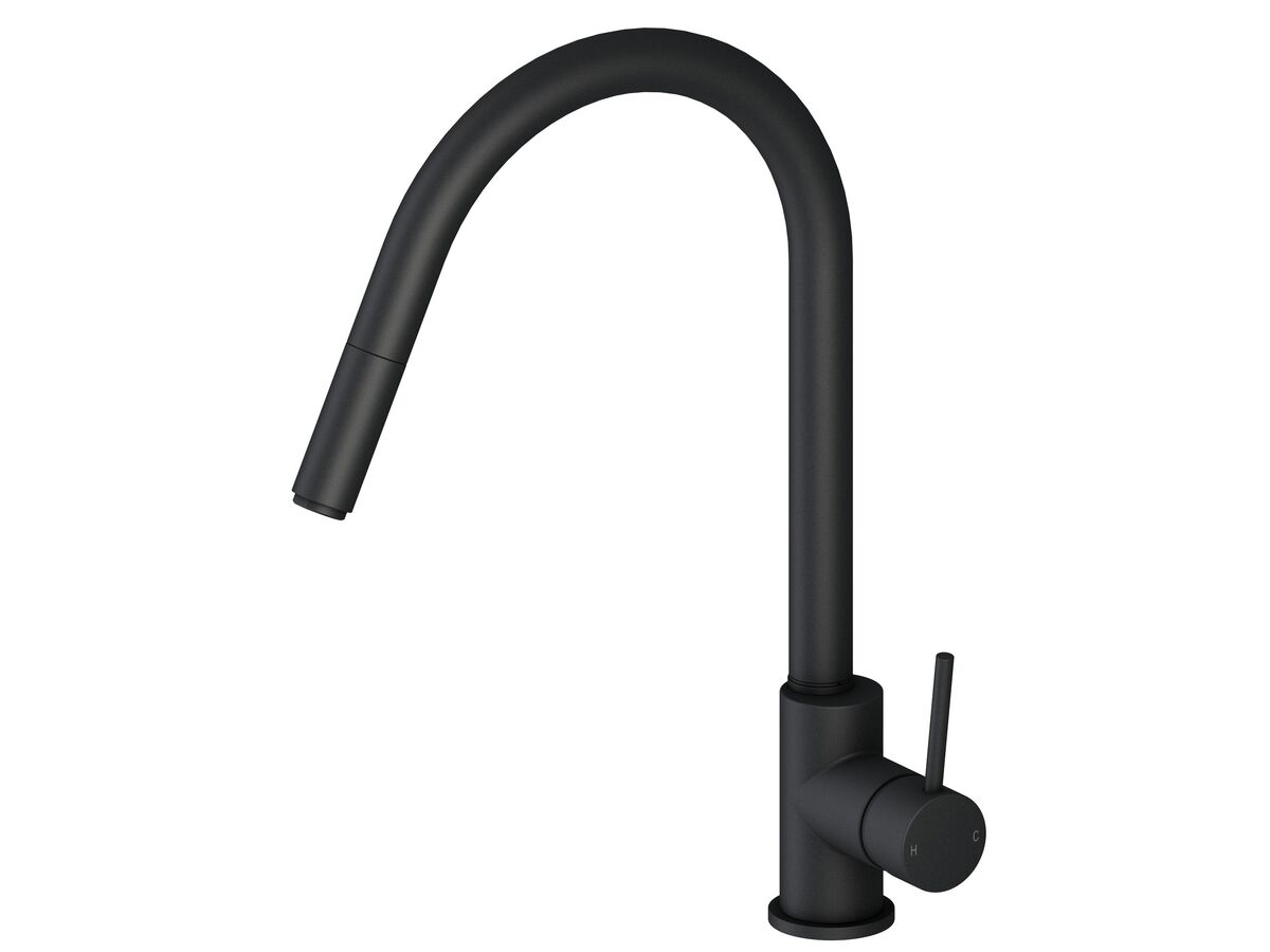 reece Mizu Drift MK2 Gooseneck Pull Out Sink Mixer Tap Matte Black (4 Star)