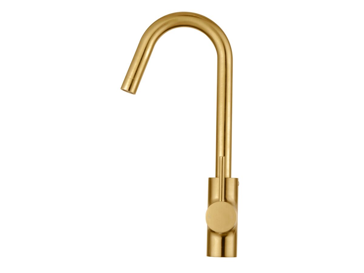 Reece Mizu Drift MK2 Gooseneck Sink Mixer Tap Brushed Gold (4 Star)