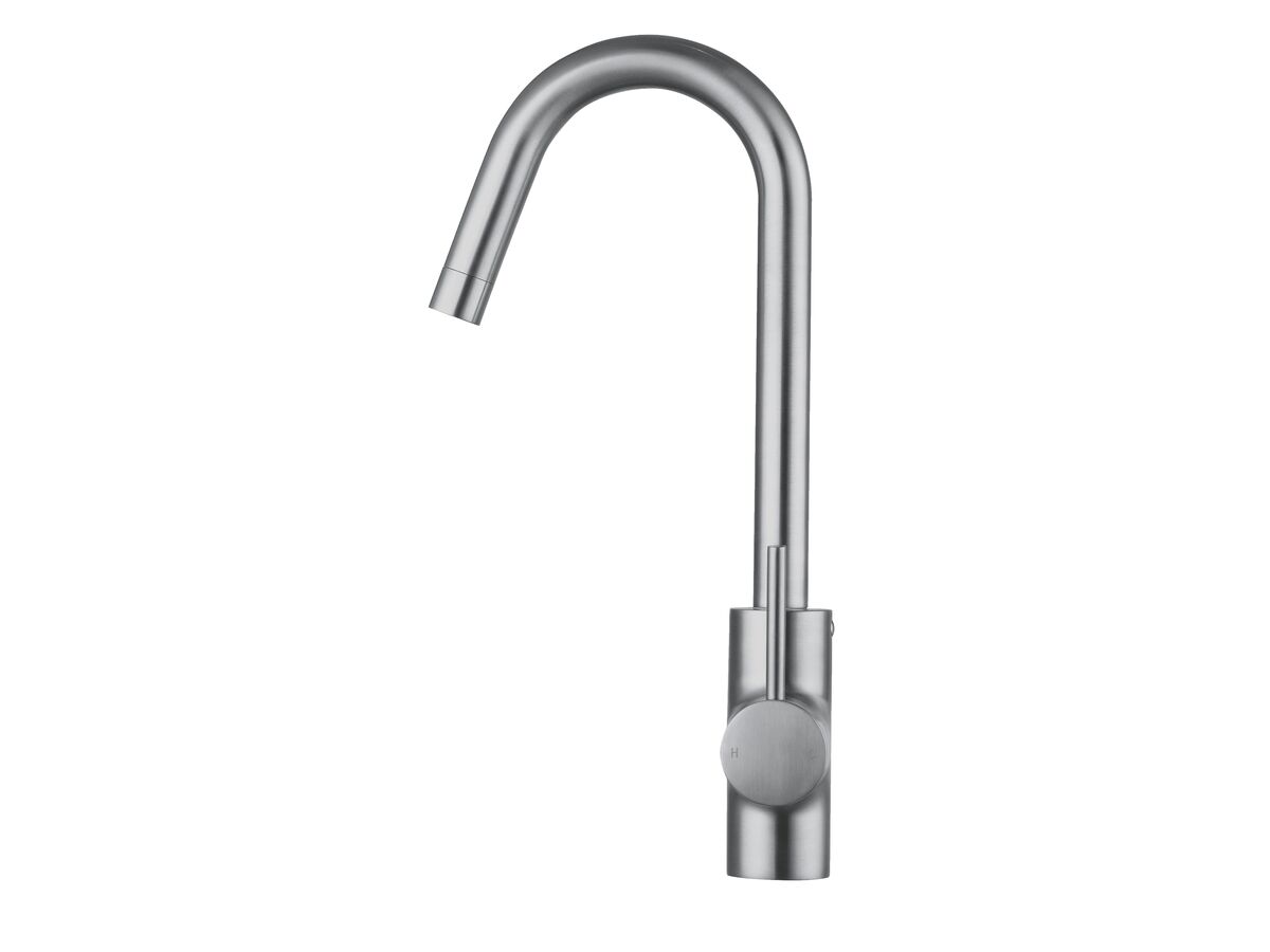 Reece Mizu Drift MK2 Gooseneck Sink Mixer Tap Brushed Gunmetal (4 Star)