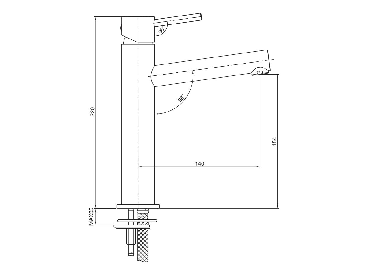 Reece Mizu Drift MK2 Medium Height Basin Mixer Brushed Gunmetal (5 Star)
