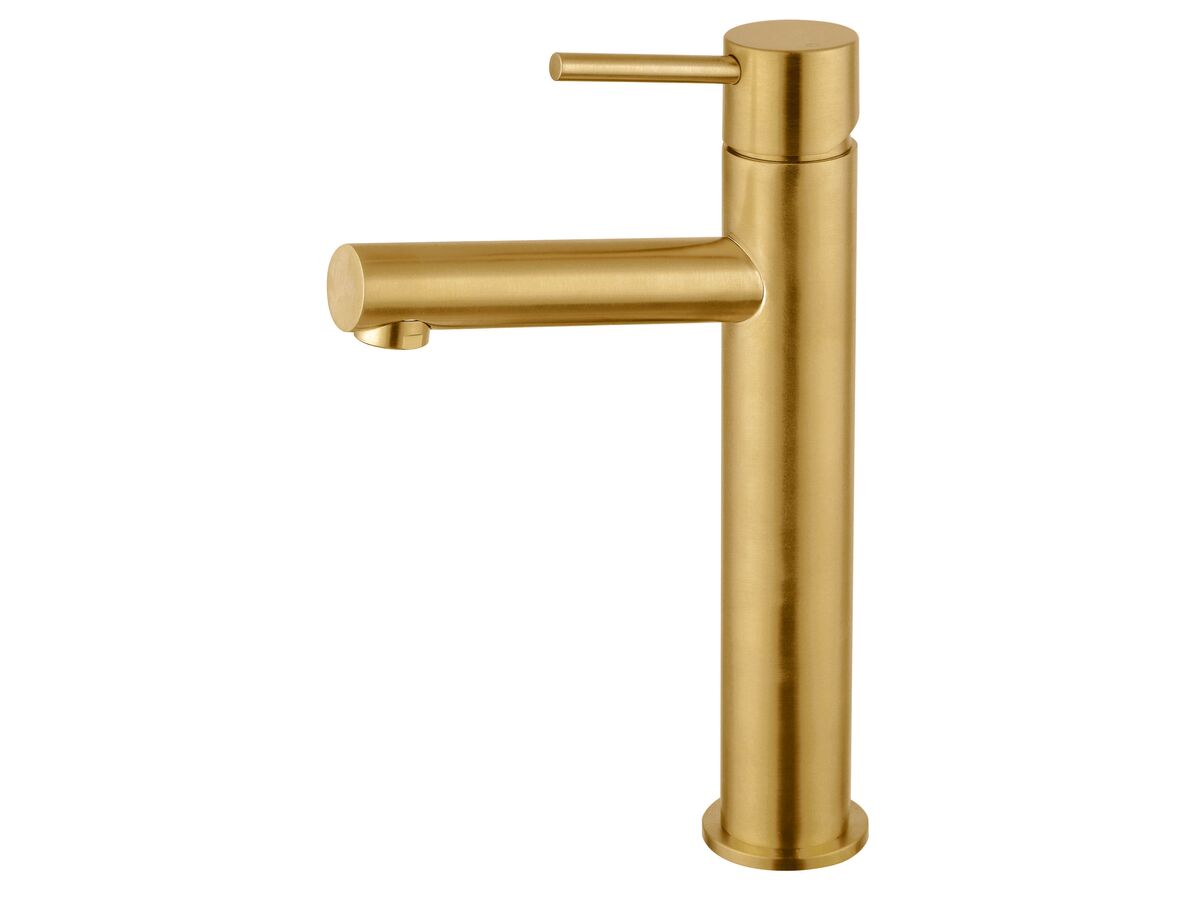 Reece Mizu Drift MK2 Medium Height Basin Mixer Brushed Gold (5 Star)