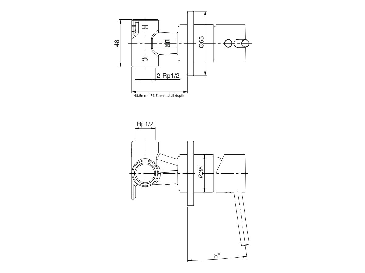 Reece Mizu Drift MK2 Shower Mixer Kit Brushed Brass
