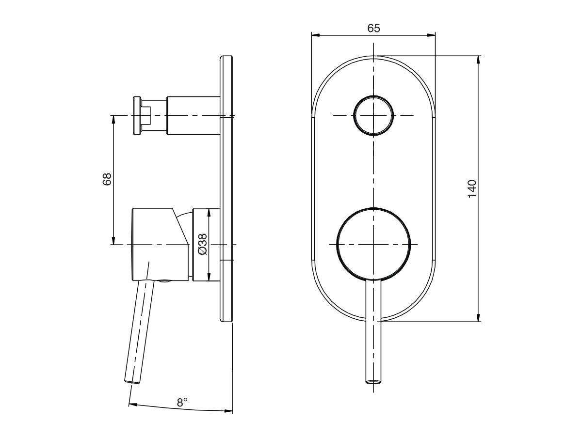 Reece Mizu Drift MK2 Shower Mixer With Diverter Trimset Brushed Gunmetal