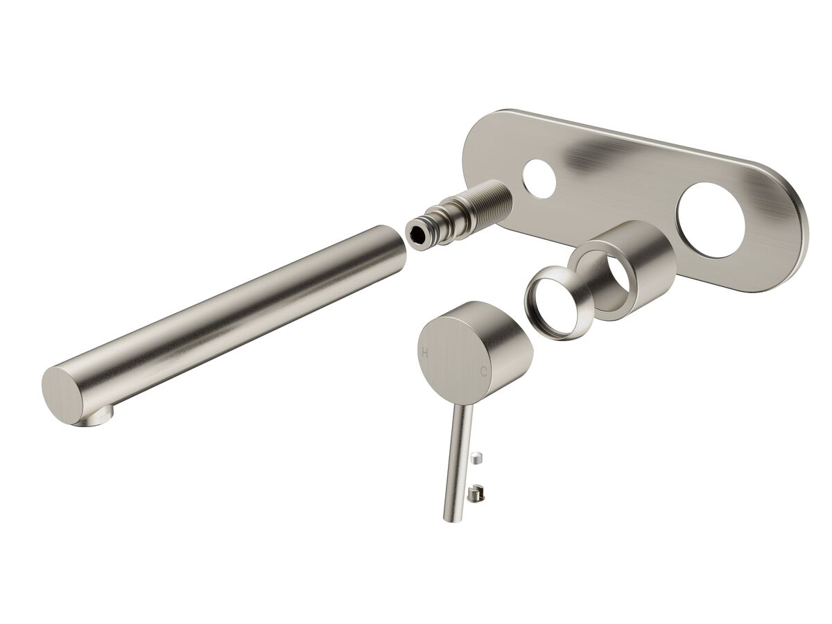 reece Mizu Drift MK2 Wall Basin Mixer Tap Set Trimset Brushed Nickel (5 Star)