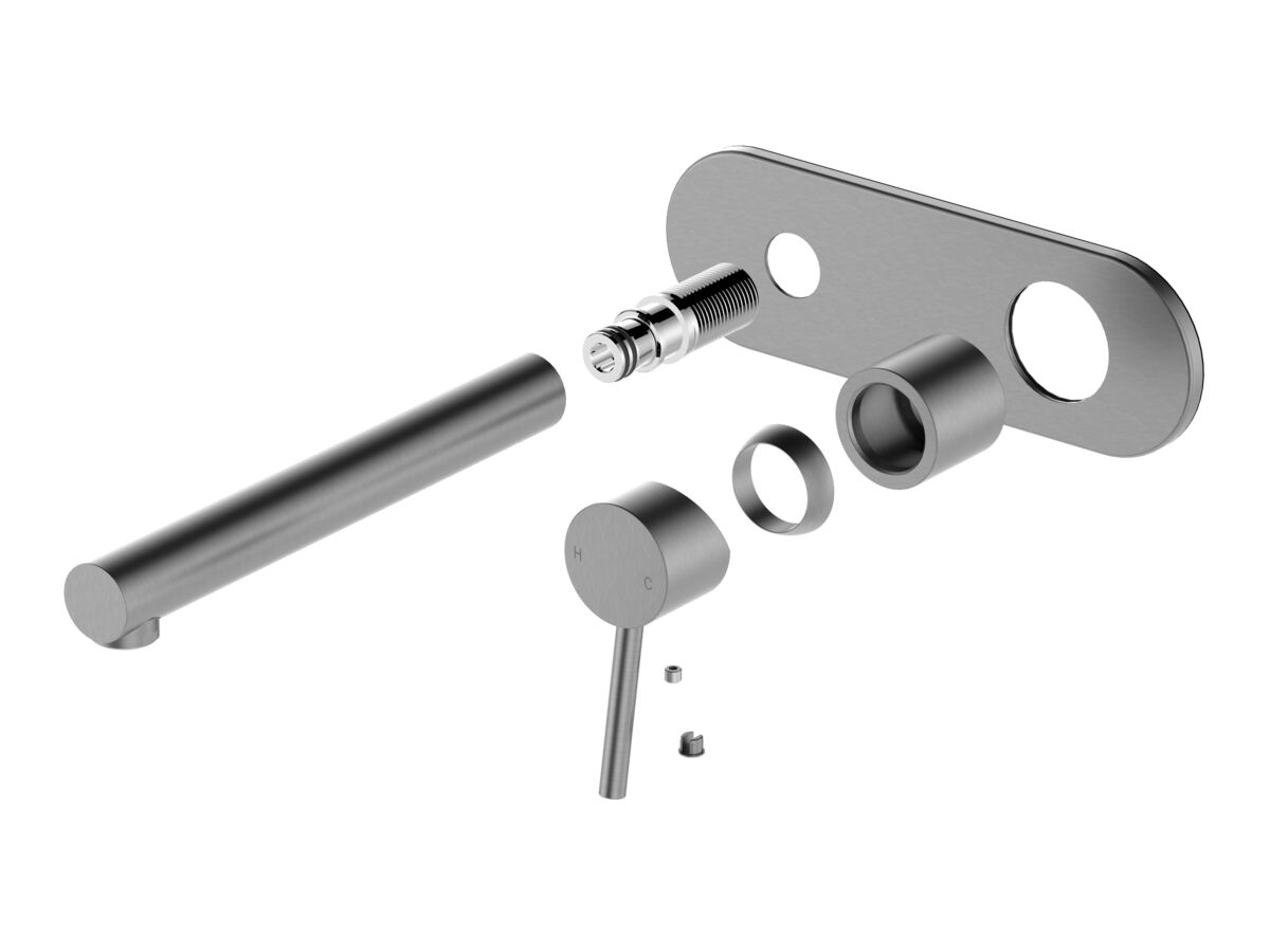 reece Mizu Drift MK2 Wall Basin Mixer Tap Set Trimset Brushed Gunmetal (5 Star)