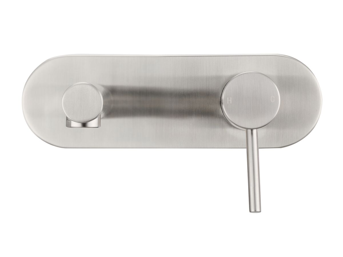 Reece Mizu Drift MK2 Wall Bath Mixer Tap Set Trimset 200mm Brushed Nickel
