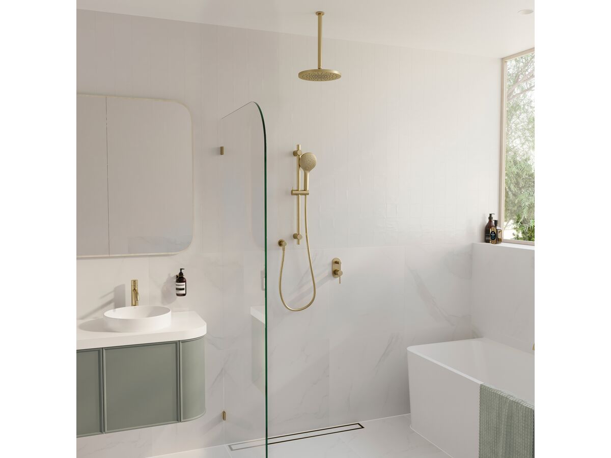 Reece Mizu Drift Overhead Shower 250mm ABS Brushed Brass (5 Star)