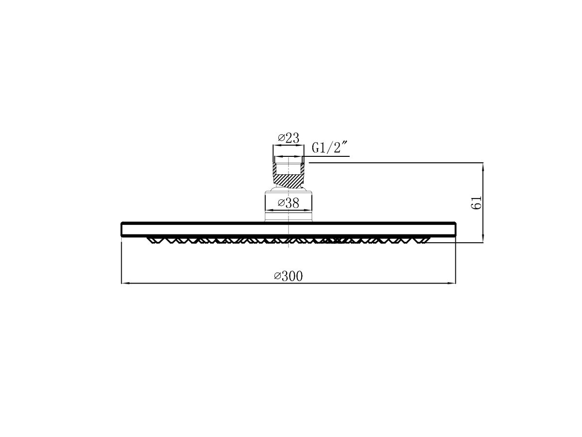 Reece Mizu Drift Overhead Shower 300mm ABS Chrome (3 Star)