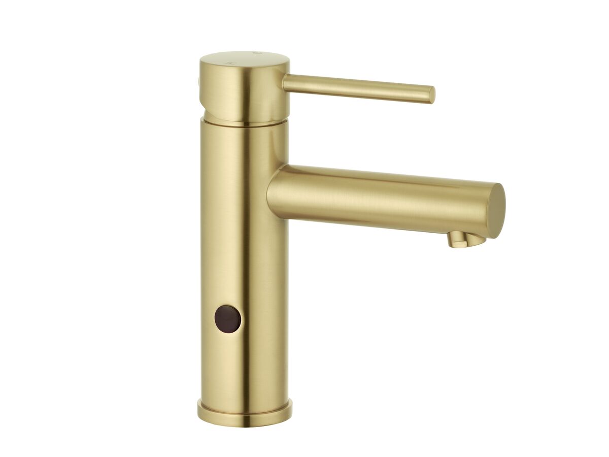 reece Mizu Drift Sensor Basin Mixer Brushed Brass Mains Powered (6 Star)